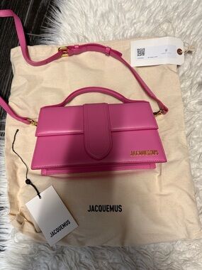 Jacquemus Bright Pink Le Bambino-Style Leather Crossbody Bag